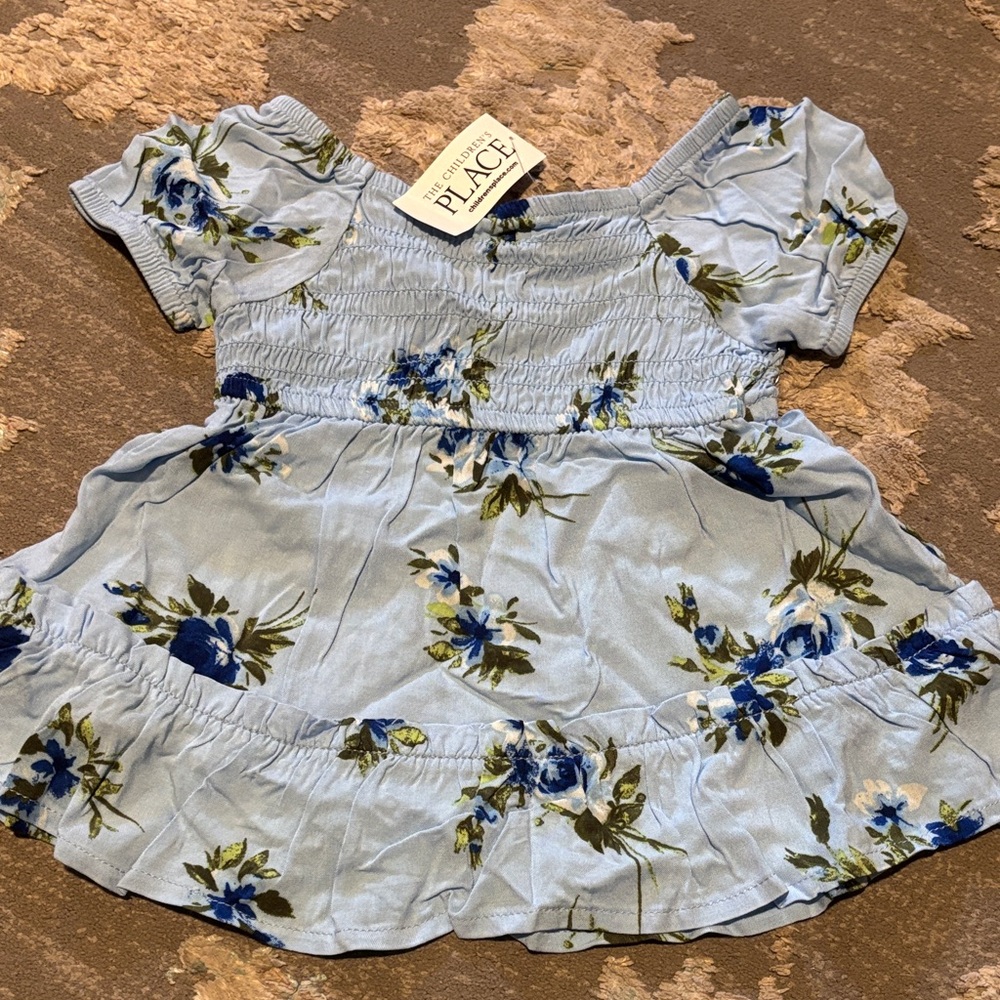 The Children's Place Light Blue Floral Dress